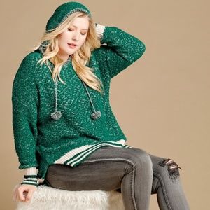 PLUS Perfect Pom-Pom Knit Hoodie {Oddi}